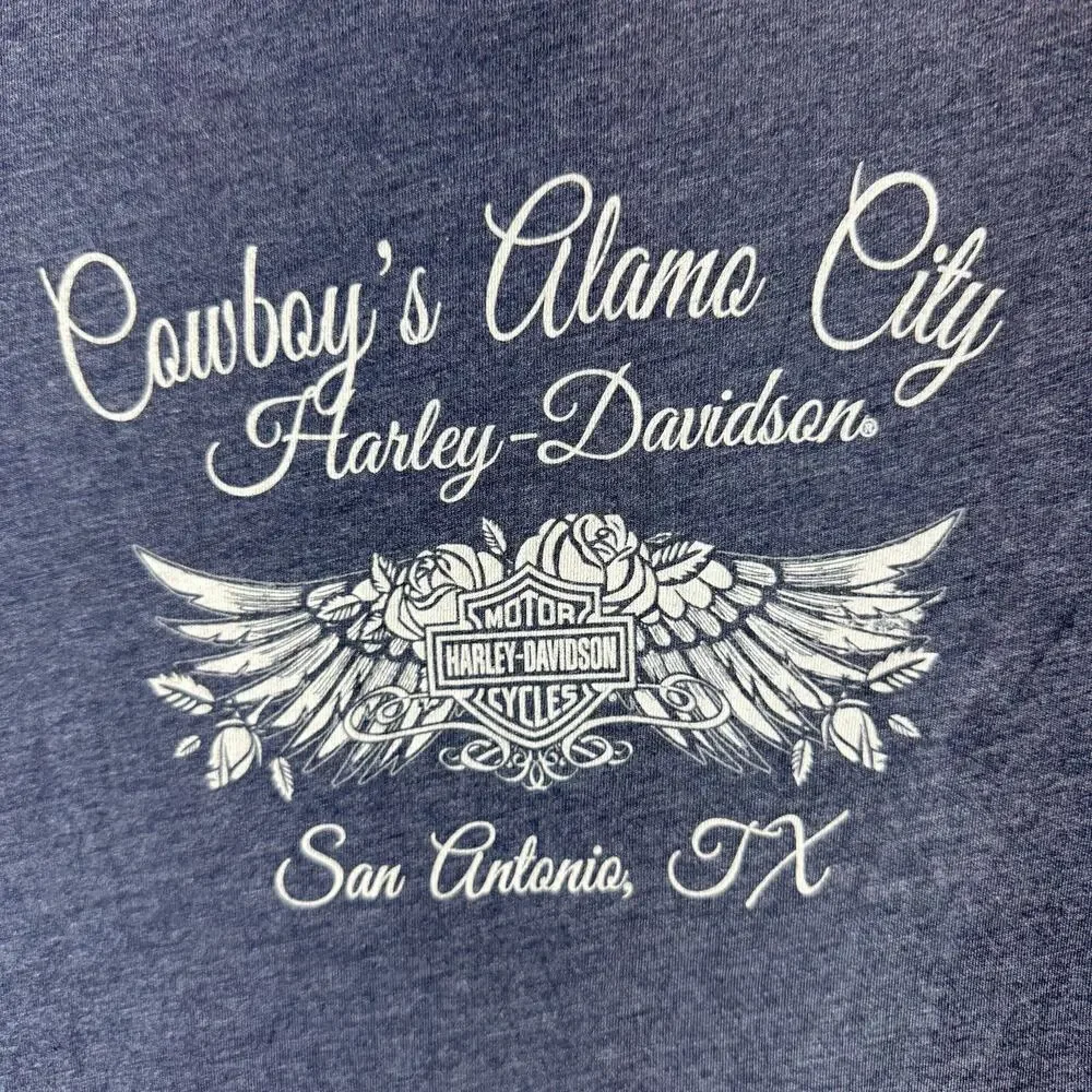 Harley Davidson Long Sleeve Tee Shirt Women’s Size Small Gray Graphic Biker Top